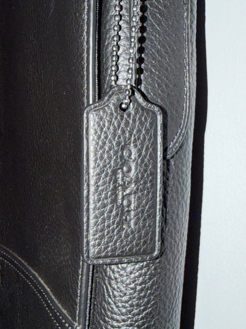 Coach New York Black Pebbled Leather Messenger Shoulder Bag #J2323-4007 - Picture 6 of 9